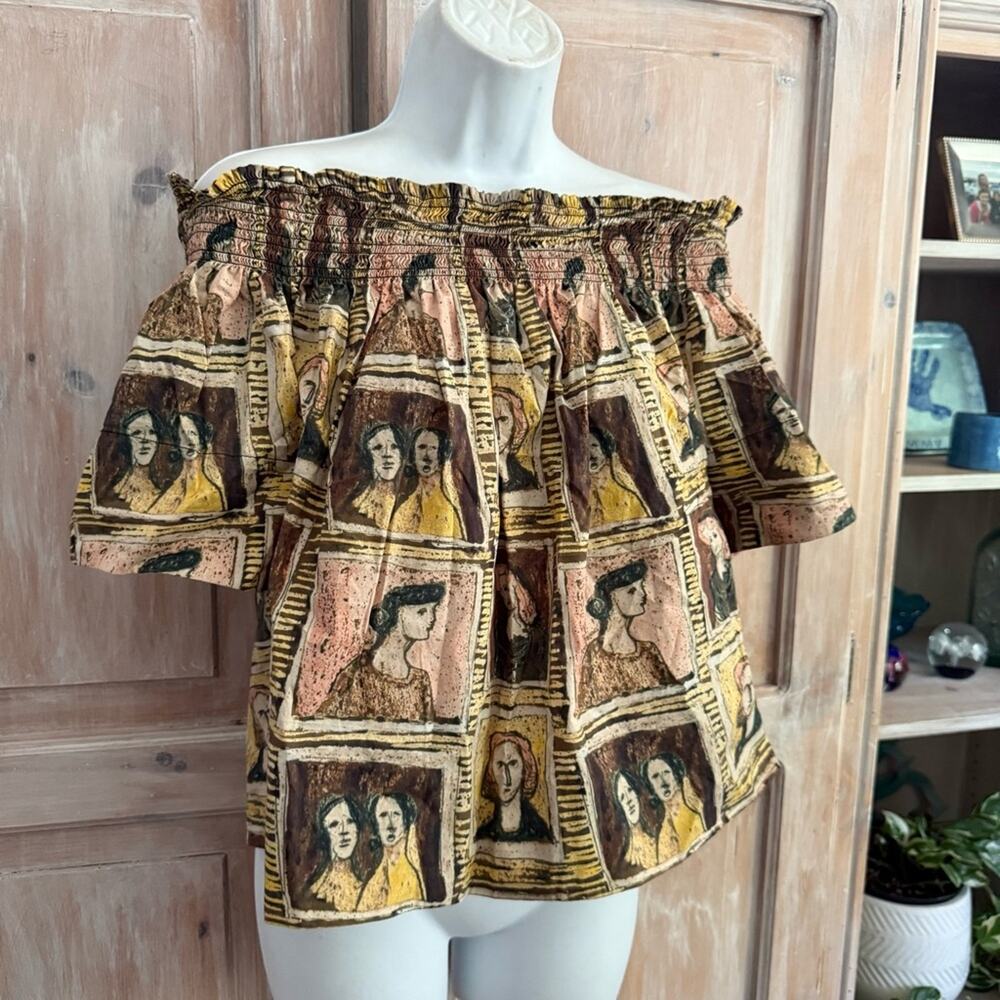 Burberry Off the Shoulder Faces Shirt Top Women’s 8 - Picture 4 of 14